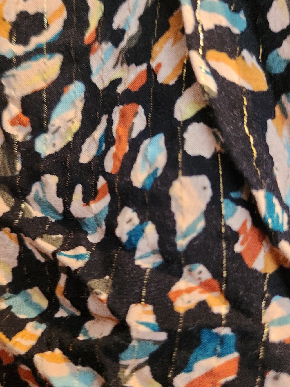 Jane and Delancey Black Multi-Color Printed Tie-Neck Blouse - Picture 2 of 4